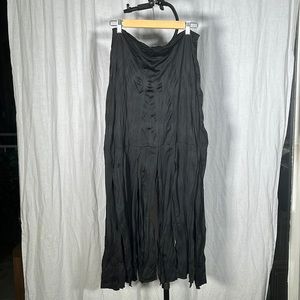 ZARA fringe long black skirt